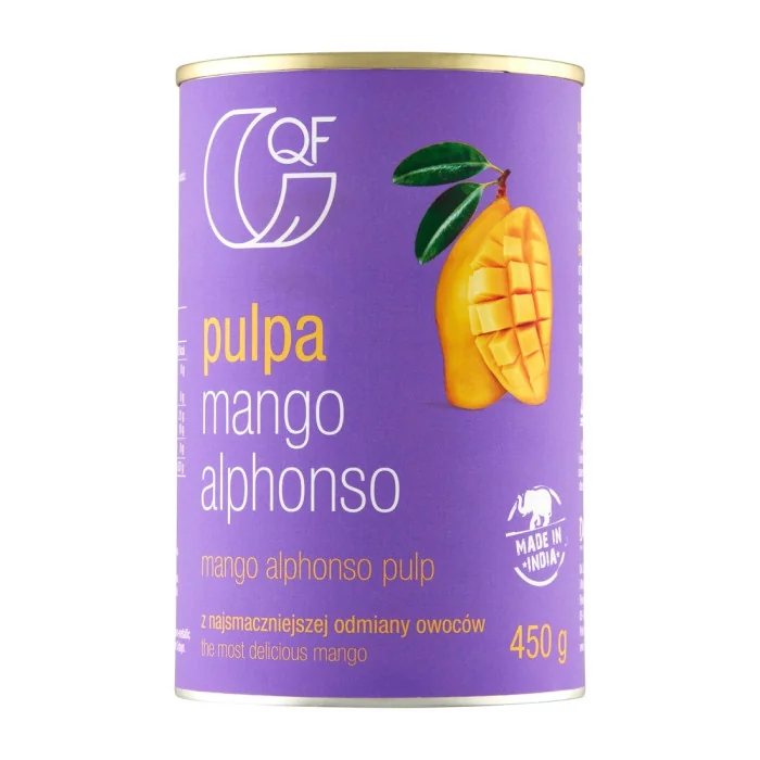 Kup teraz ➡Pulpa z mango Alphonso bez dodatku cukru 450g QF Kup teraz ➡Pulpa z mango Alphonso bez dodatku cukru 450g QF