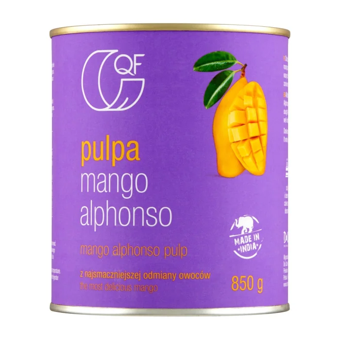 Kup teraz ➡Pulpa z mango Alphonso bez dodatku cukru 850g QF Kup teraz ➡Pulpa z mango Alphonso bez dodatku cukru 850g QF