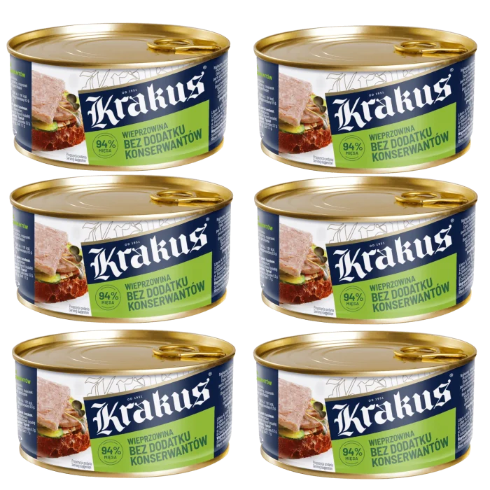 Zestaw Wieprzowina bez konserwantów krakus - 300g - 6 szt. - Kup teraz | Delikatesy Łosoś