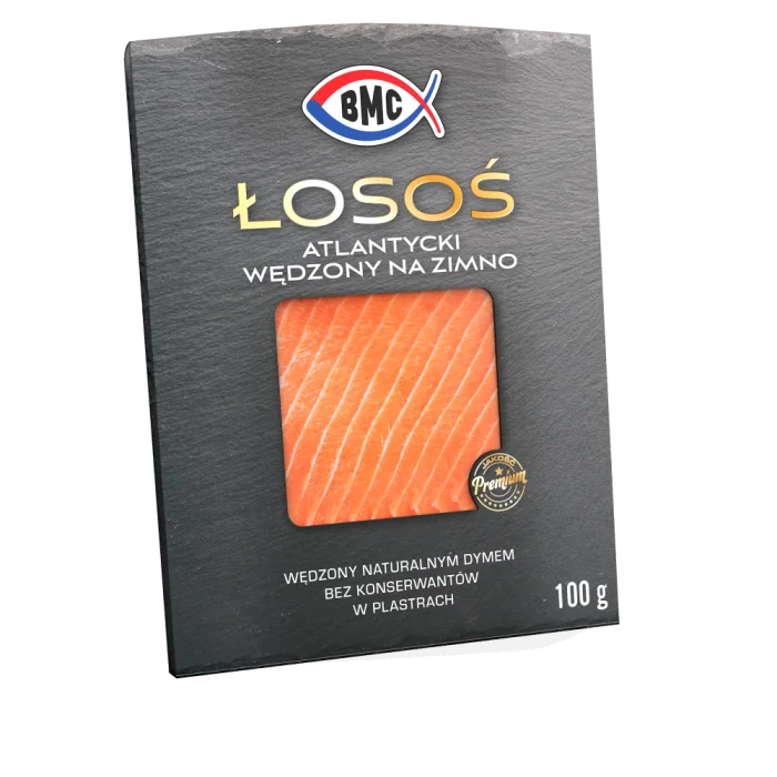 Kup teraz ➡ Łosoś wędzony na zimno plastry BMC 100g Kup teraz ➡ Łosoś wędzony na zimno plastry BMC 100g