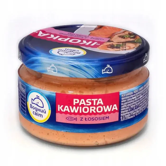 Kup teraz ➡ Pasta kawiorowa z łososiem 160g Vodnyj Svit Kup teraz ➡ Pasta kawiorowa z łososiem 160g Vodnyj Svit