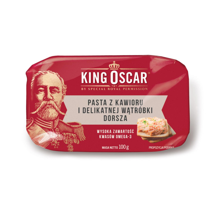 Kup teraz ➡ Pasta z kawioru i delikatnej wątróbki dorsza 100g King Oscar