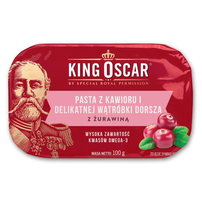 Kup teraz ➡ Pasta z kawioru i delikatnej wątróbki dorsza z żurawiną 100g King Oscar