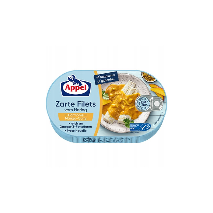 Kup teraz ➡ Filety śledziowe w sosie owocowym mango i curry 200g Appel