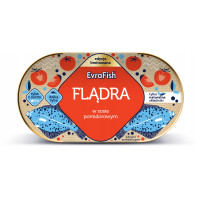 Kup teraz ➡ Flądra w sosie pomidorowym 170g Evra Fish