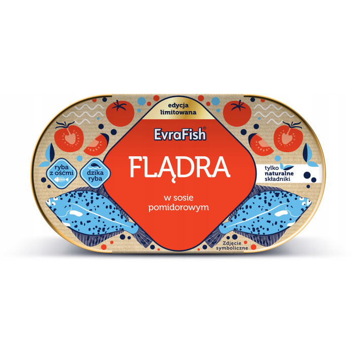 Kup teraz ➡ Flądra w sosie pomidorowym 170g Evra Fish