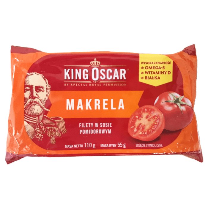 Zestaw Filety z makreli w sosie pomidorowym - King Oscar 110g - 10 szt. - Kup teraz | Delikatesy Łosoś
