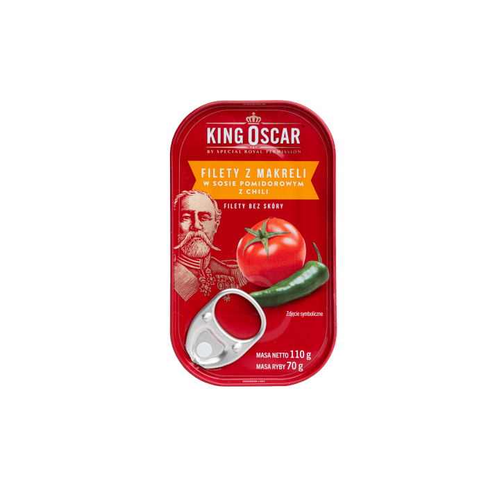 Kup teraz ➡ Filety z makreli w sosie pomidorowym z chilli - King Oscar 110g