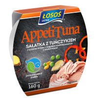 Kup teraz ➡ AppetiTuna Sałatka z tuńczykiem z dzikim ryżem i imbirem marynowanym z warzywami Łosoś Ustka - 160g , niska cena