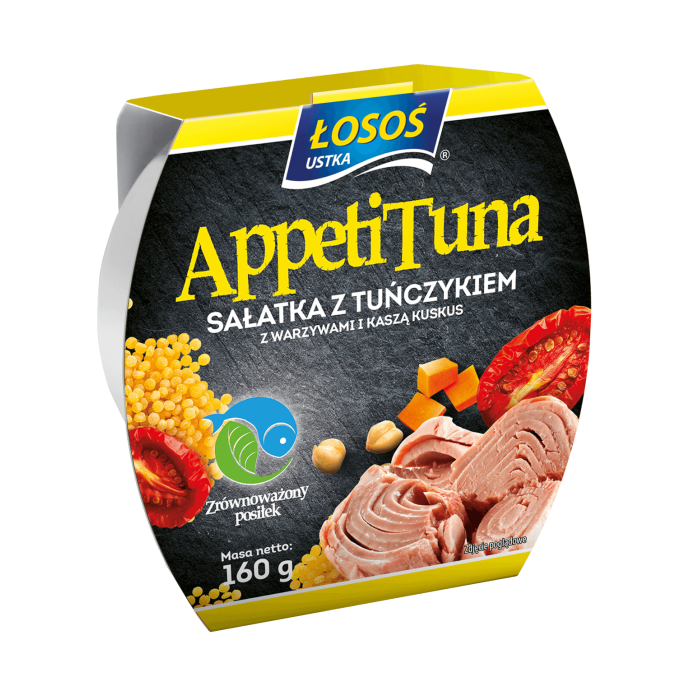 Kup teraz ➡ AppetiTuna Sałatka z tuńczykiem z warzywami i kaszą kuskus 160g, niska cena