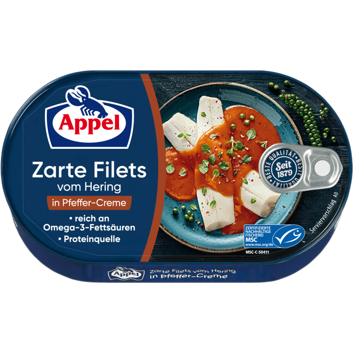 Kup teraz ➡ Filety śledziowe w sosie pomidorowym z pieprzem - Appel 200g, niska cena