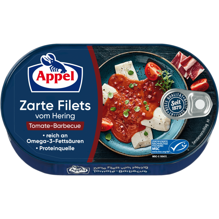 Kup teraz ➡ Filety śledziowe w sosie pomidorowym z barbeque - Appel 200g, niska cena