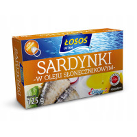 SARDYNKI W OLEJU SŁONECZNIKOWYM 125g ŁOSOŚ USTKA