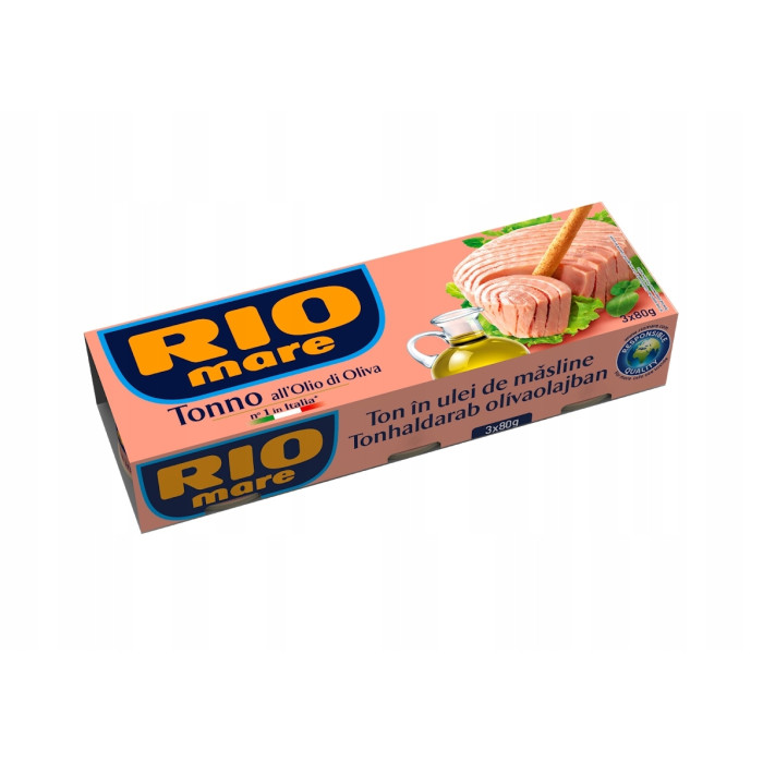 Zestaw Tuńczyk w oliwie z oliwek Rio Mare (3x80g) - 3 szt. - Kup teraz | Delikatesy Łosoś