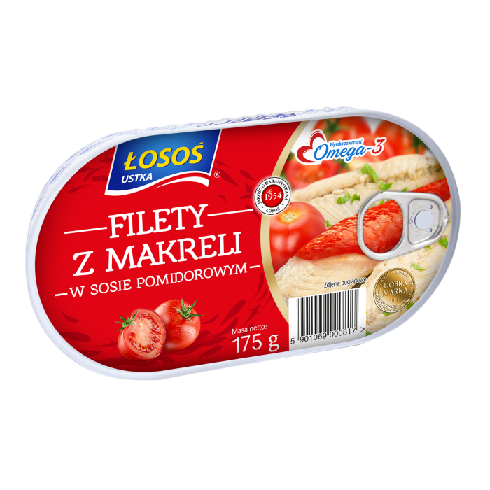 Zestaw Filety z makreli w sosie pomidorowym - Łosoś Ustka 170g - 16 szt. - Kup teraz | Delikatesy Łosoś