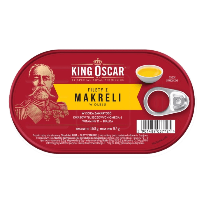 Zestaw Filety z makreli w oleju - King Oscar 160g - 16 szt. - Kup teraz | Delikatesy Łosoś