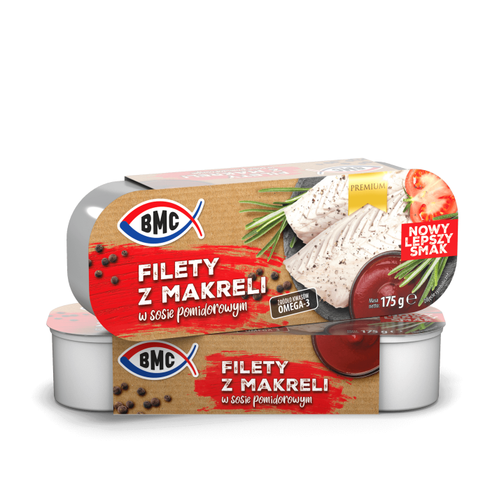 Kup teraz ➡Filety z makreli w sosie pomidorowym BMC 175g. - Kup teraz | Delikatesy Łosoś