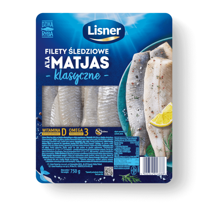 Kup teraz ➡Filety śledziowe a'la Matjas klasyczne Lisner 750g  Delikatesy Łosoś