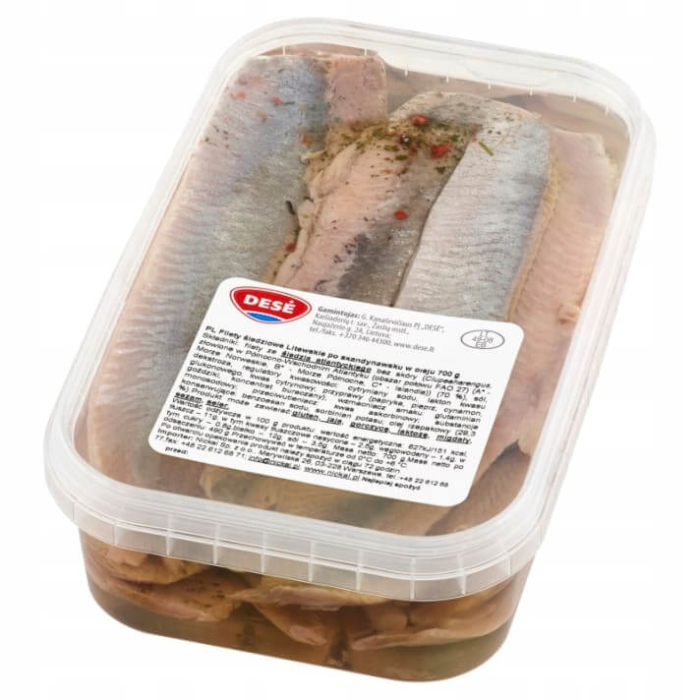 Kup teraz ➡Filety śledziowe po skandynawsku w oleju - Dese 700g.  Delikatesy Łosoś