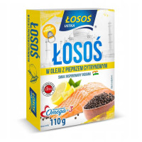 Kup teraz ➡Łosoś w oleju z pieprzem cytrynowym Łosoś Ustka 110g