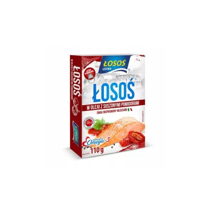 Kup teraz ➡Łosoś w oleju z suszonymi pomidorami Łosoś Ustka 110g