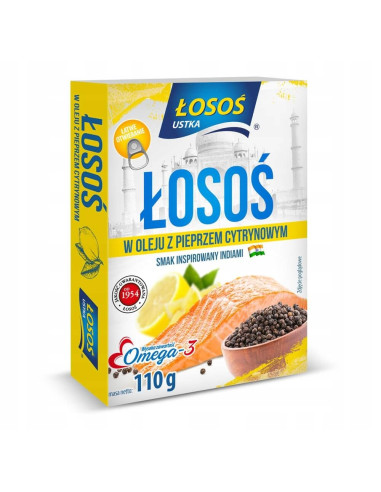 Łosoś w oleju z pieprzem cytrynowym Łosoś Ustka 110g